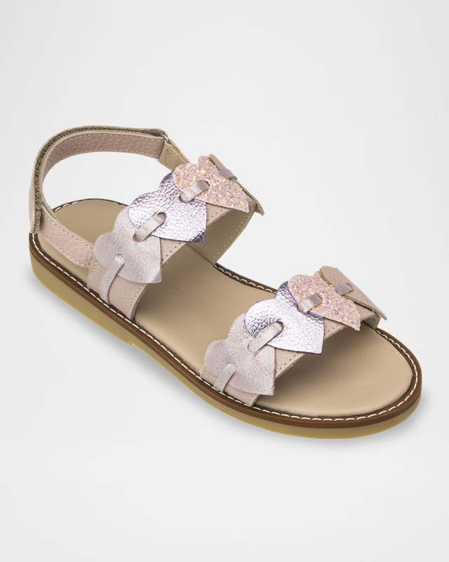 Girl's Cuore Heart Leather Sandals, Baby/Toddler/Kids